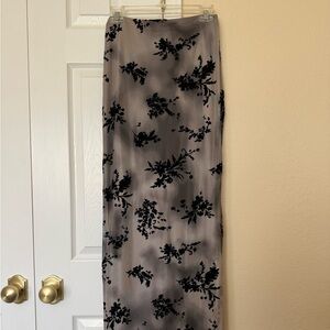 Nordstrom Black Floral Pencil Skirt